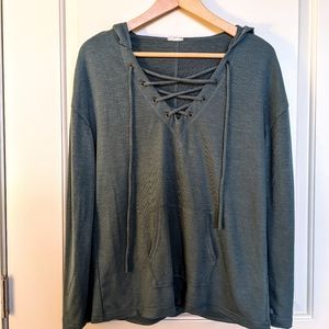 Cross Neck Lightweight Hoodie